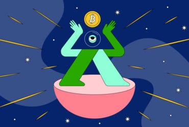 Desenho de pessoa segurando Bitcoin representando como vender BTC