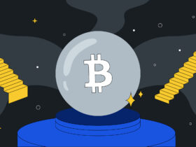 Uma bola de cristal com um Bitcoin dentro representando os contratos futuros de Bitcoin